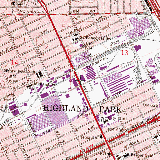 Topographic Map of Birthplace of Model T Historical Marker, MI