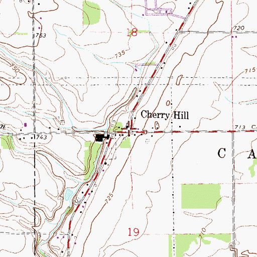 Topographic Map of Cherry Hill School Historical Marker, MI