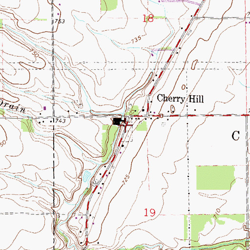 Topographic Map of Cherry Hill United Methodist Church Historical Marker, MI