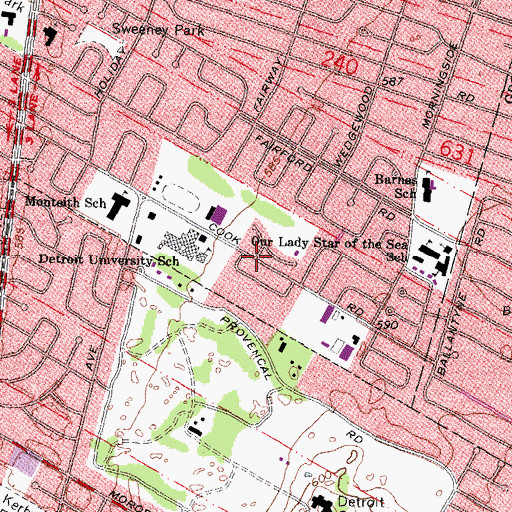Topographic Map of Children's Home of Detroit Historical Marker, MI