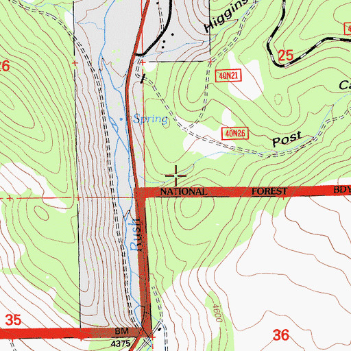 Topographic Map of Post Canyon, CA