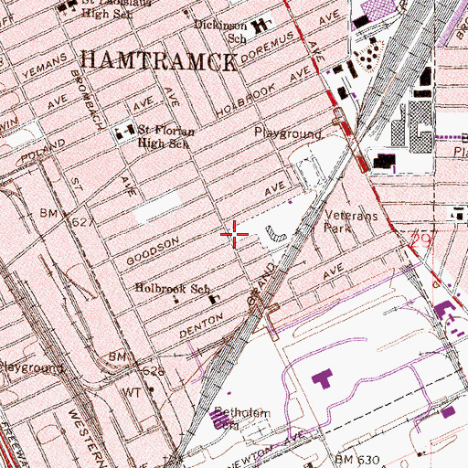 Topographic Map of Colonel John Francis Hamtramck Historical Marker, MI
