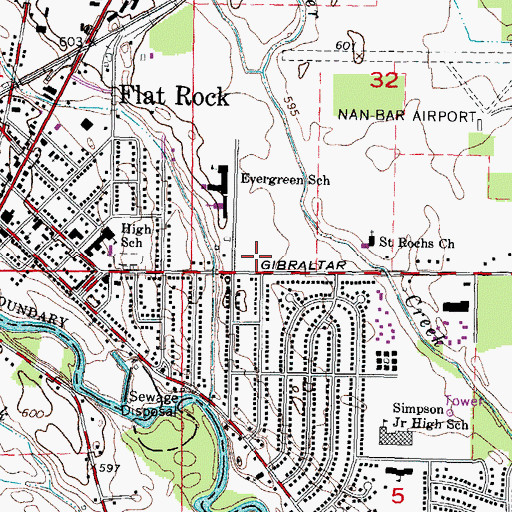 Topographic Map of Cornelius G Munger General Store Historical Marker, MI