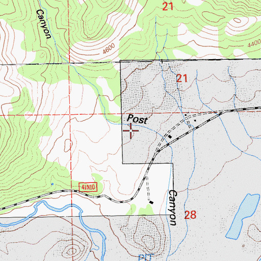 Topographic Map of Post Canyon, CA