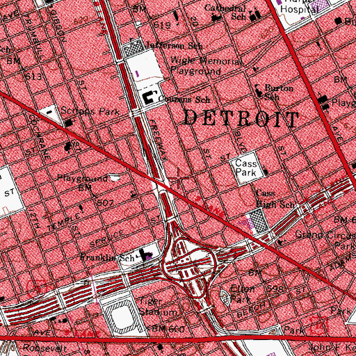 Topographic Map of David Augustus Straker Historical Marker (historical), MI