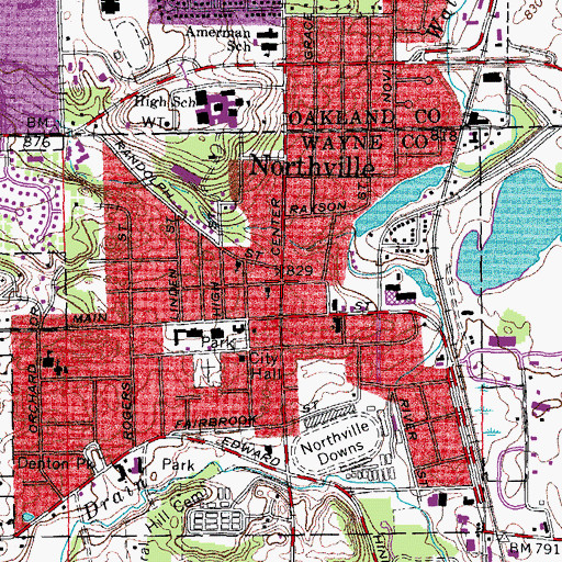 Topographic Map of Detroit Edison Company Building Historical Marker, MI