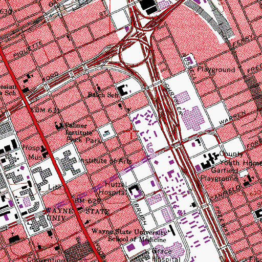 Topographic Map of Dunbar Hospital Historical Marker, MI