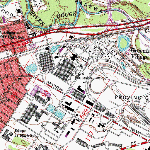 Topographic Map of The Edison Institute Historical Marker, MI
