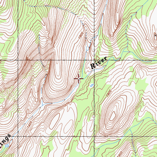 Topographic Map of Post Corral Creek, CA