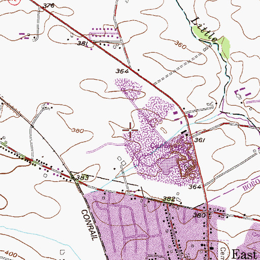 Topographic Map of Binkley and Ober Quarry, PA
