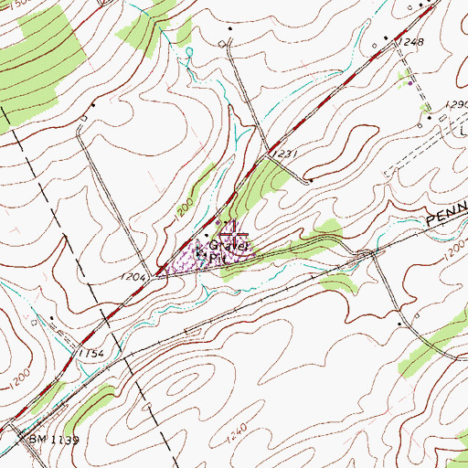 Topographic Map of Black Hawk Quarry, PA
