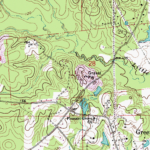Topographic Map of Bryan Pit, LA