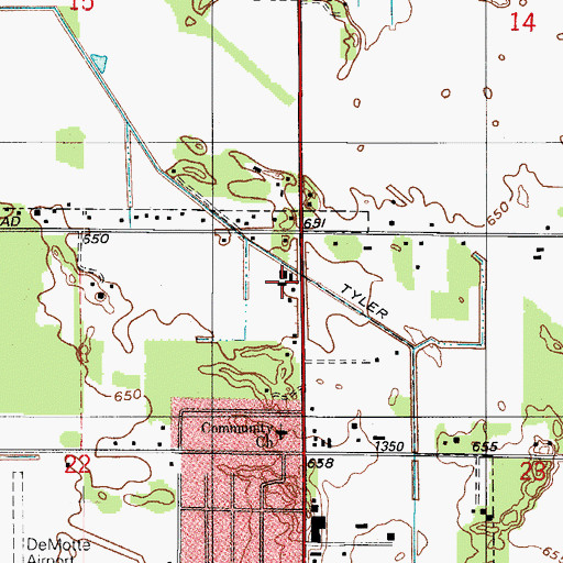 Topographic Map of Kingma Greenhouses, IN