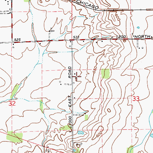 Topographic Map of Waglers Greenhouse, IN