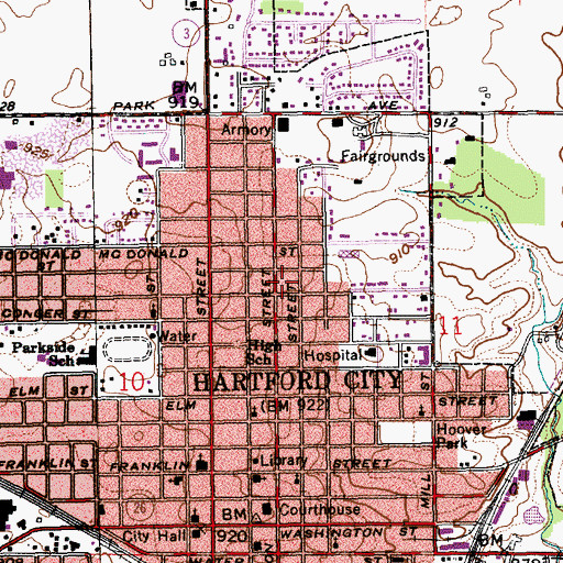 Topographic Map of Northside Greenhouse, IN