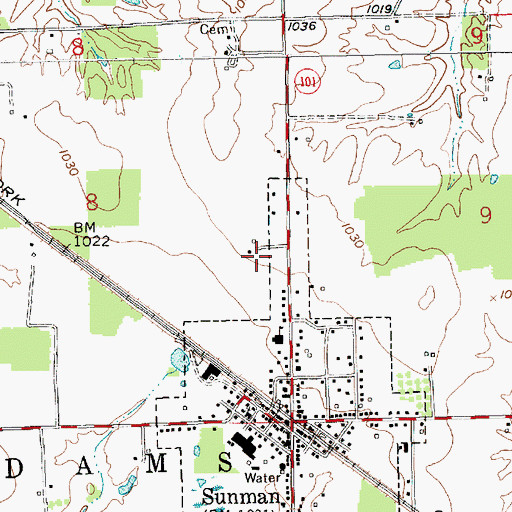 Topographic Map of Weber's Greenhouse, IN