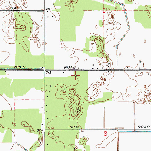 Topographic Map of First Stage Greenhouses, IN