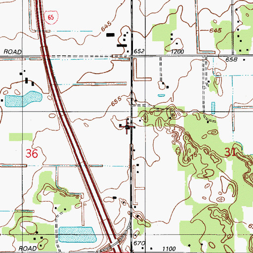 Topographic Map of Walstra's Greenhouse, IN