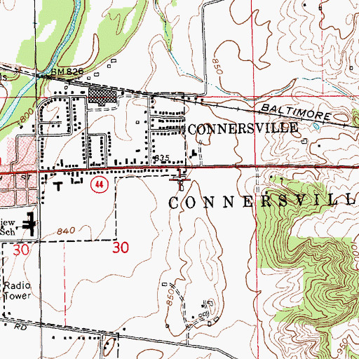 Topographic Map of Clark's Greenhouses, IN