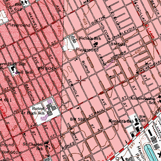 Topographic Map of Indian Village Historical Marker, MI