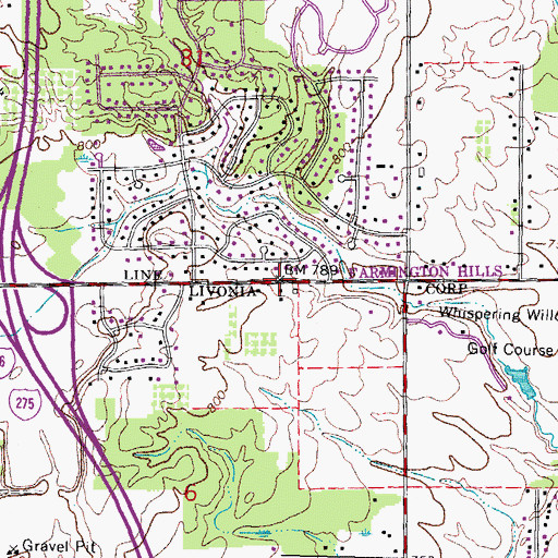 Topographic Map of Joshua Simmons Farm Historical Marker, MI