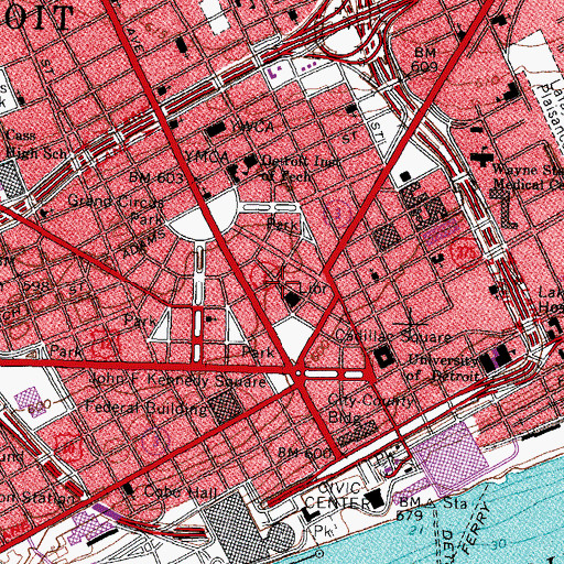 Topographic Map of L B King and Company Building Historical Marker, MI