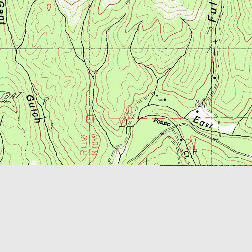 Topographic Map of Potato Creek, CA