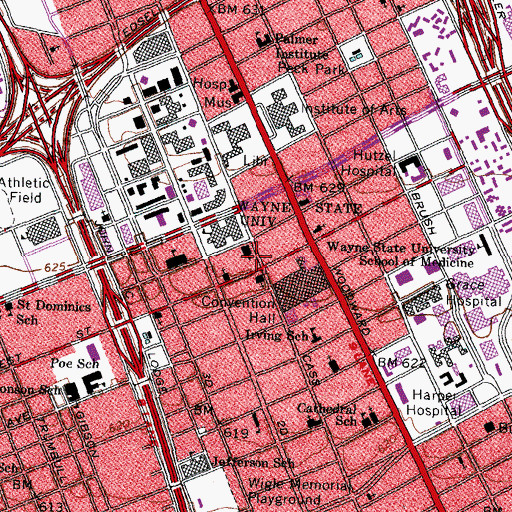Topographic Map of Mackenzie House Historical Marker, MI
