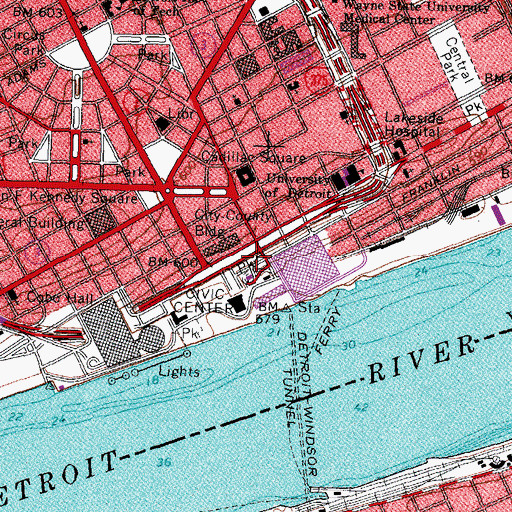 Topographic Map of Mariner's Church Historical Marker, MI