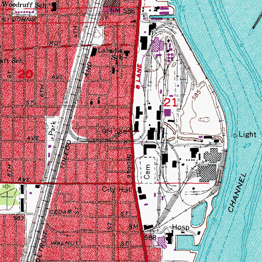 Topographic Map of Michigan Alkali Company Historical Marker, MI