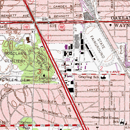 Topographic Map of The Michigan Stove Historical Marker, MI