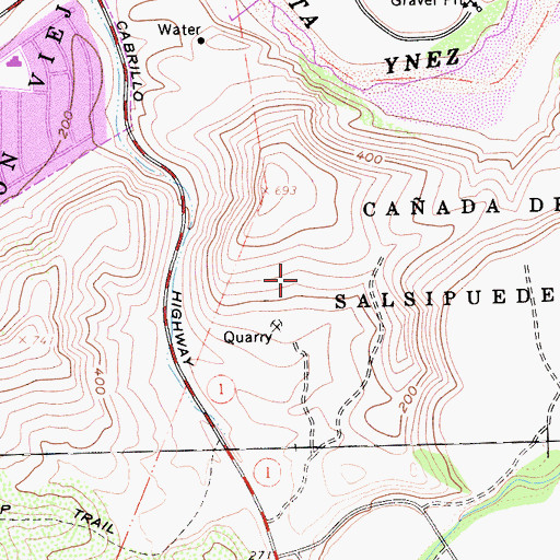 Topographic Map of Acin Quarry, CA