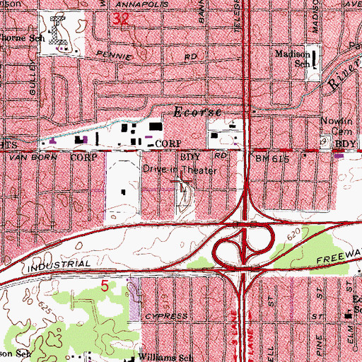 Topographic Map of Oak Grove Burying Ground Historical Marker, MI