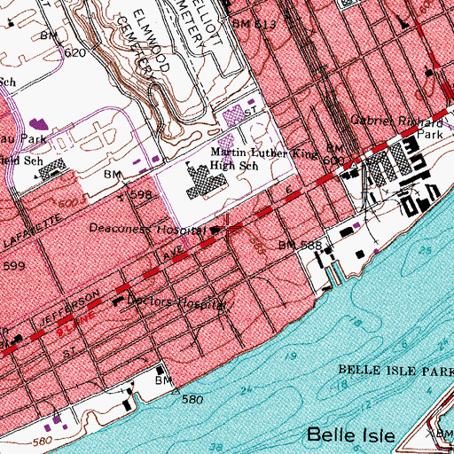 Topographic Map of The Players Historical Marker, MI