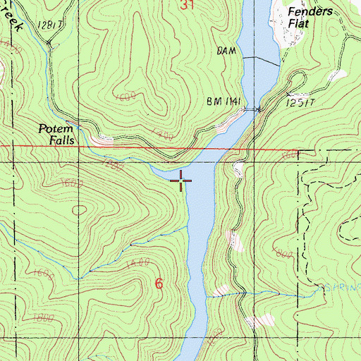 Topographic Map of Potem Creek, CA