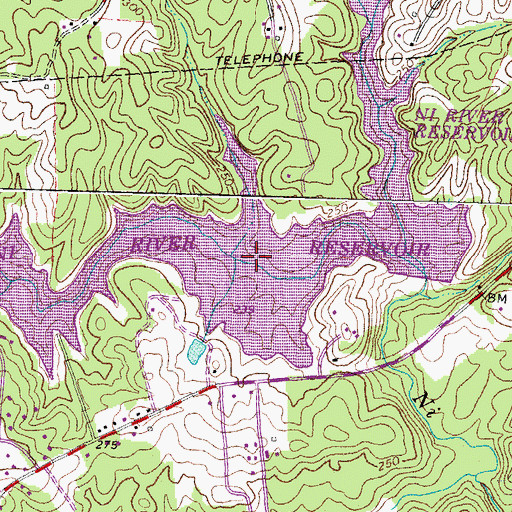 Topographic Map of Ni River Reservoir, VA