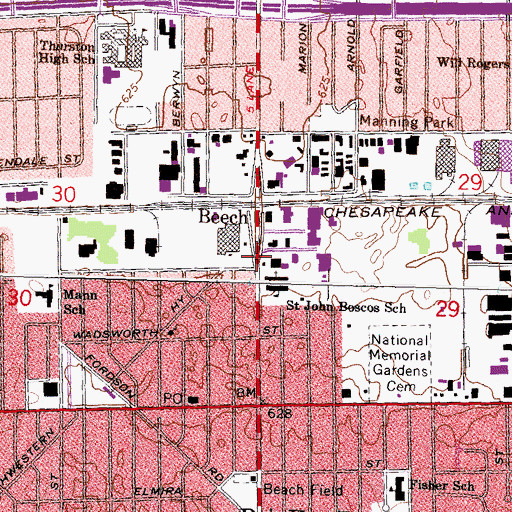 Topographic Map of Redford Township School District Number Nine Historical Marker, MI