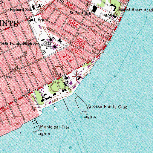 Topographic Map of Russell A Alger House "The Moorings" Historical Marker, MI