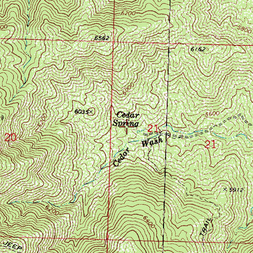 Topographic Map of Cedar Spring, AZ
