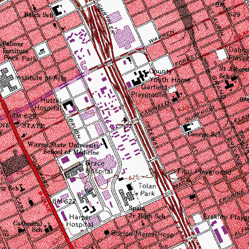 Topographic Map of Saint Josaphat Roman Catholic Church Complex Historical Marker (historical), MI