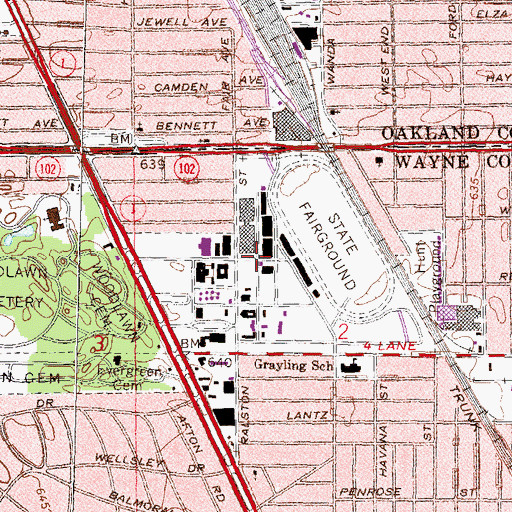 Topographic Map of Seabiscuit Historical Marker, MI