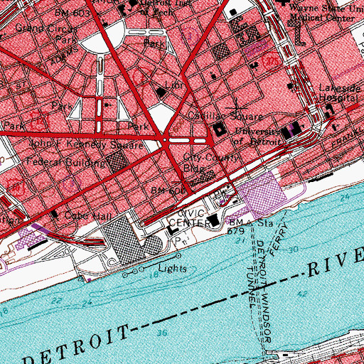Topographic Map of Shine Circus Historical Marker, MI