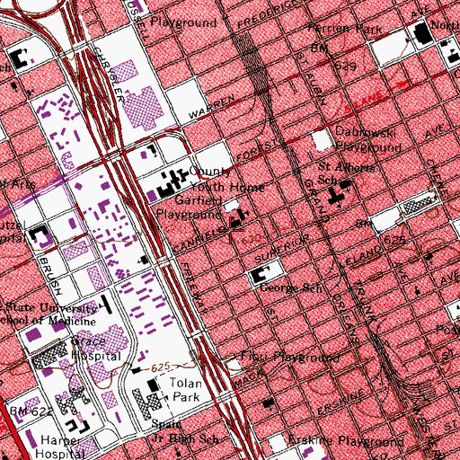 Topographic Map of Sweetest Heart of Mary Catholic Church Historical Marker, MI