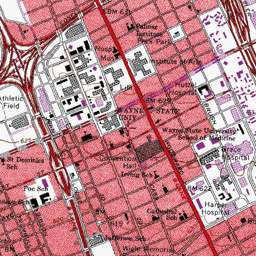 Topographic Map of Thompson Home Historical Marker, MI