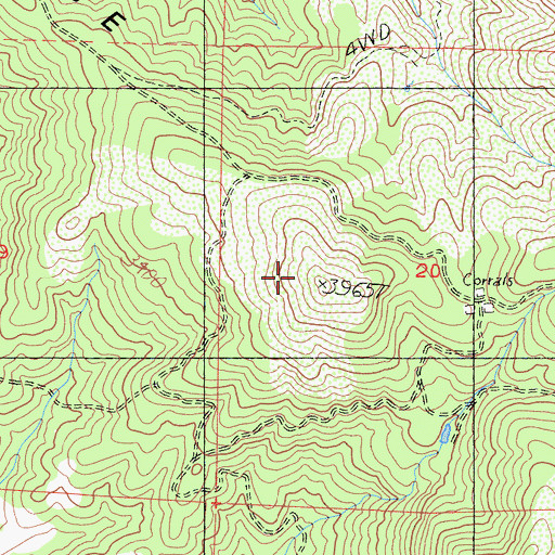 Topographic Map of Potter Ridge, CA