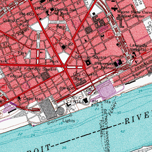 Topographic Map of University of Michigan Historical Marker, MI