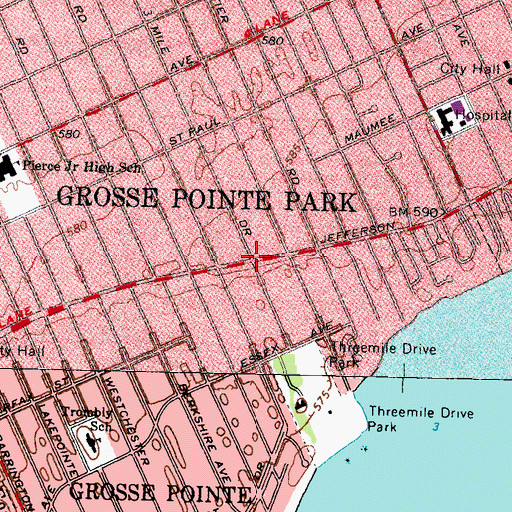 Topographic Map of Wardwell House Historical Marker, MI