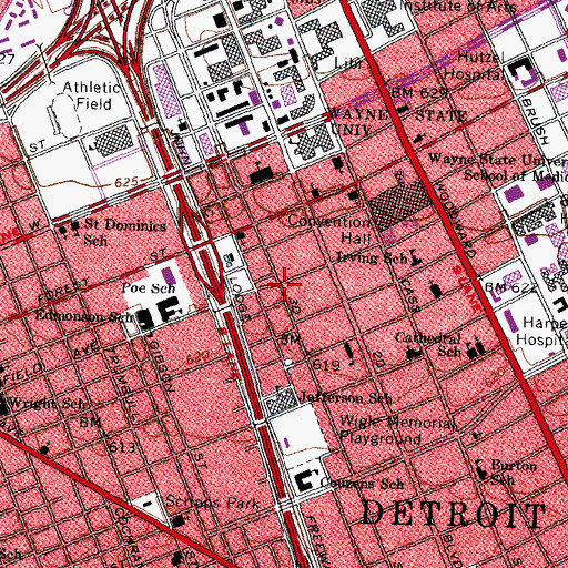 Topographic Map of West Canfield Historic District Historical Marker, MI