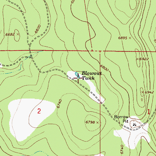 Topographic Map of Blowout Tank, AZ