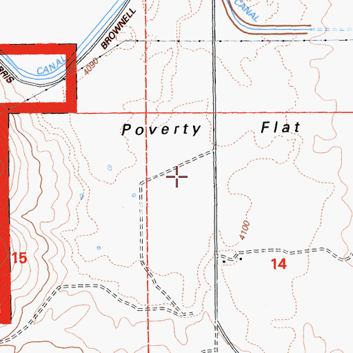 Topographic Map of Poverty Flat, CA